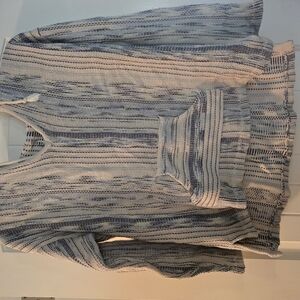 Men's Blue and White Striped Shirt